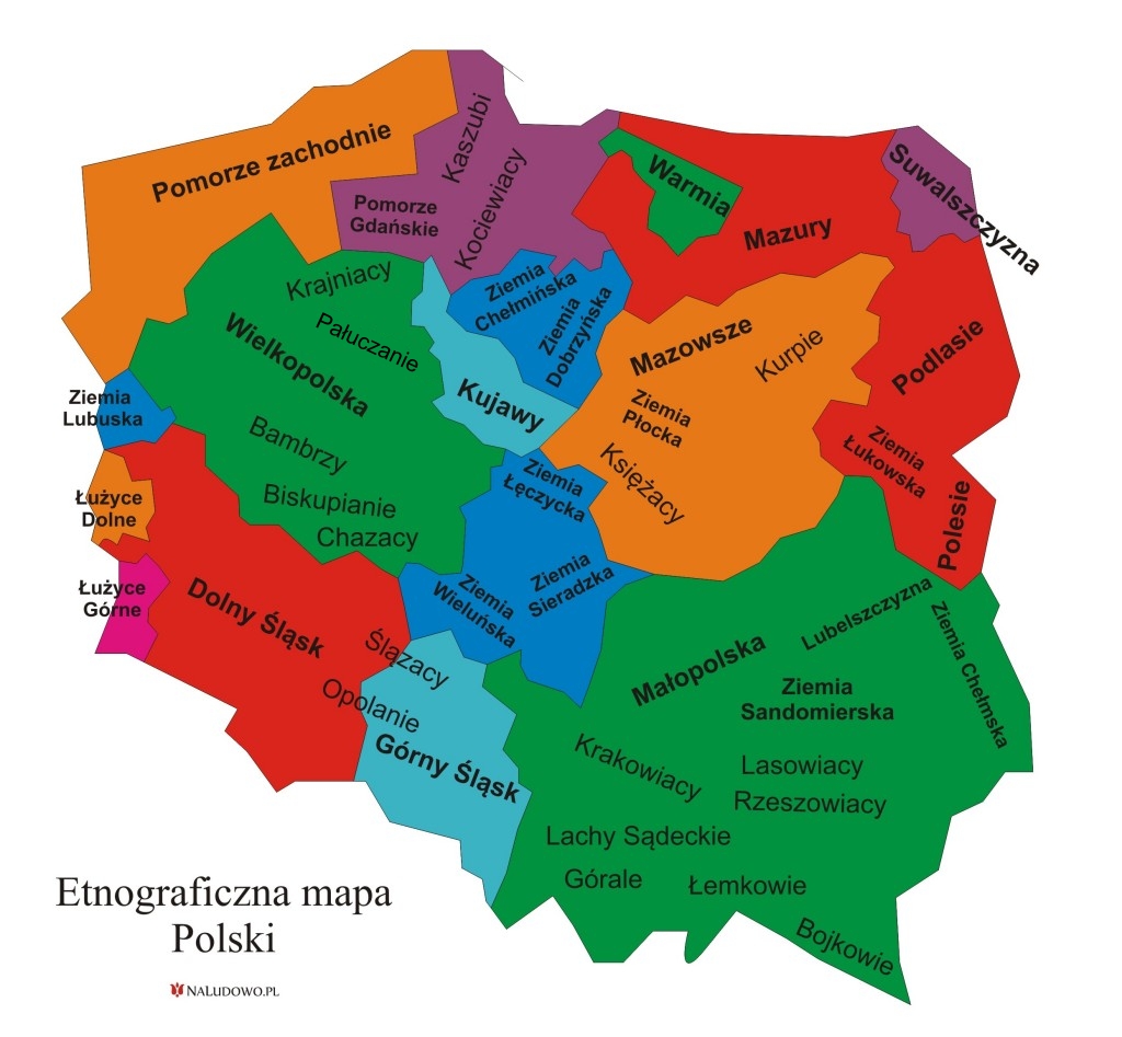 etnograficzna mapa polski